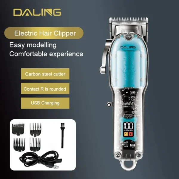 Daling DL-1539 Transparent Body Hair Clipper – Cordless Shaver & Trimmer - Image 4